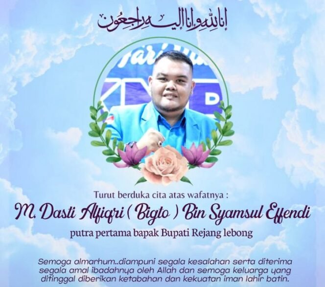 
 Almarhum M Dasti AlfiqriPutra Sulung Bupati Rejang Lebong.(Doc:My)